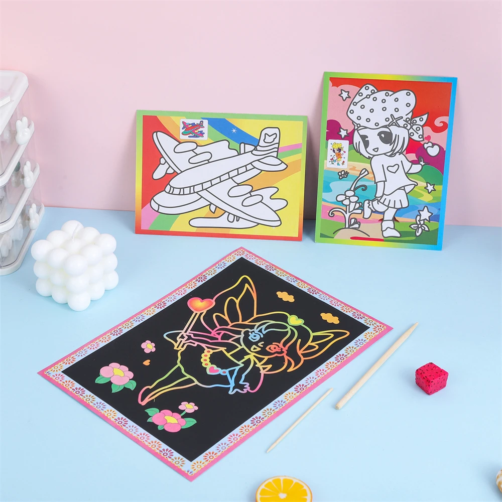 Painting Book Gradient Color Partition Design Colorful Painting Paper Painting Teaching Tool Art Scratch Scratch Painting