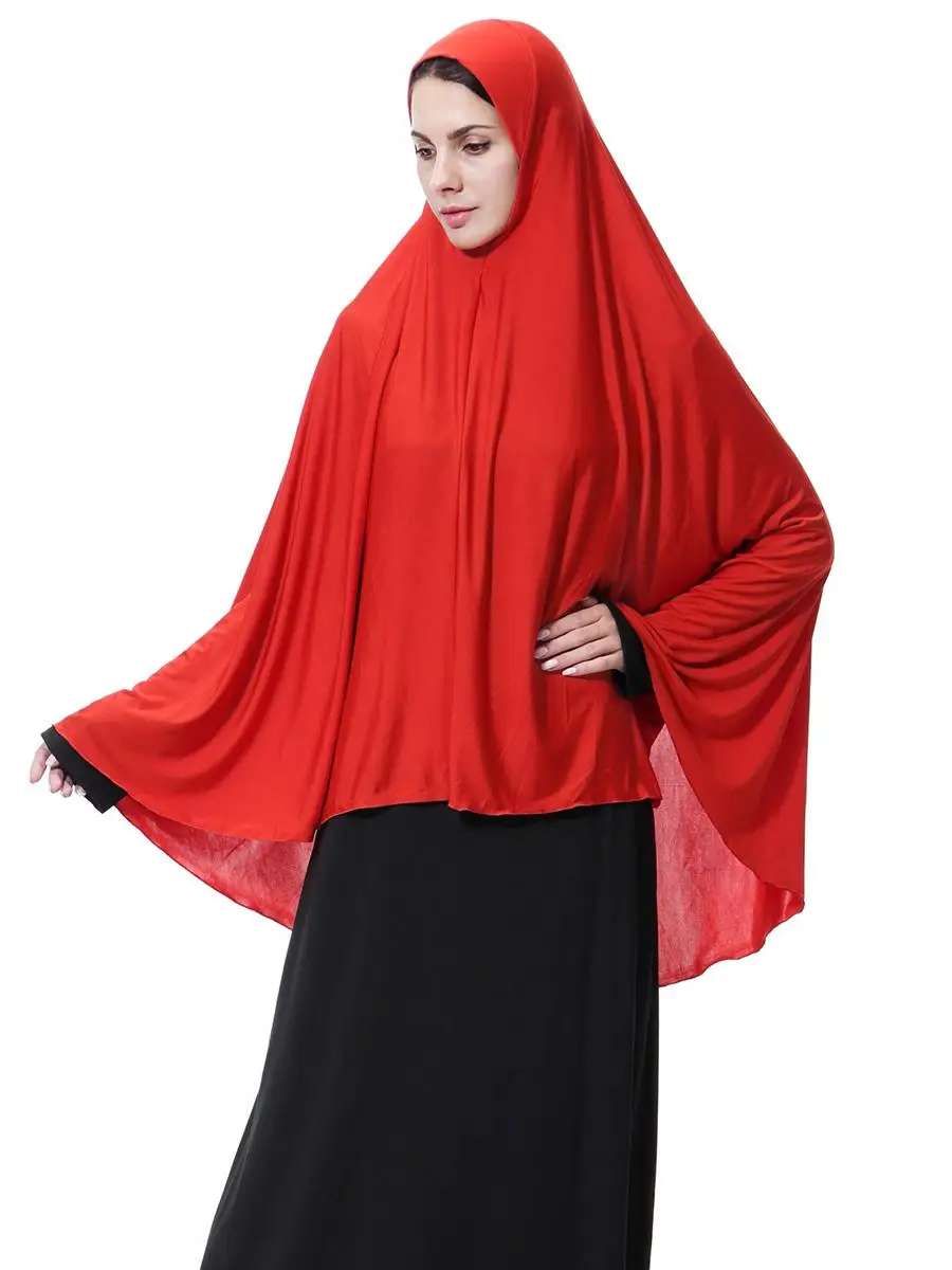 Muzułmańska pani długi hidżab arabski modlitwa okładka Headscraf One Piece Khimar islamskie kobiety kultu szale dubaj turcja malezja Chador