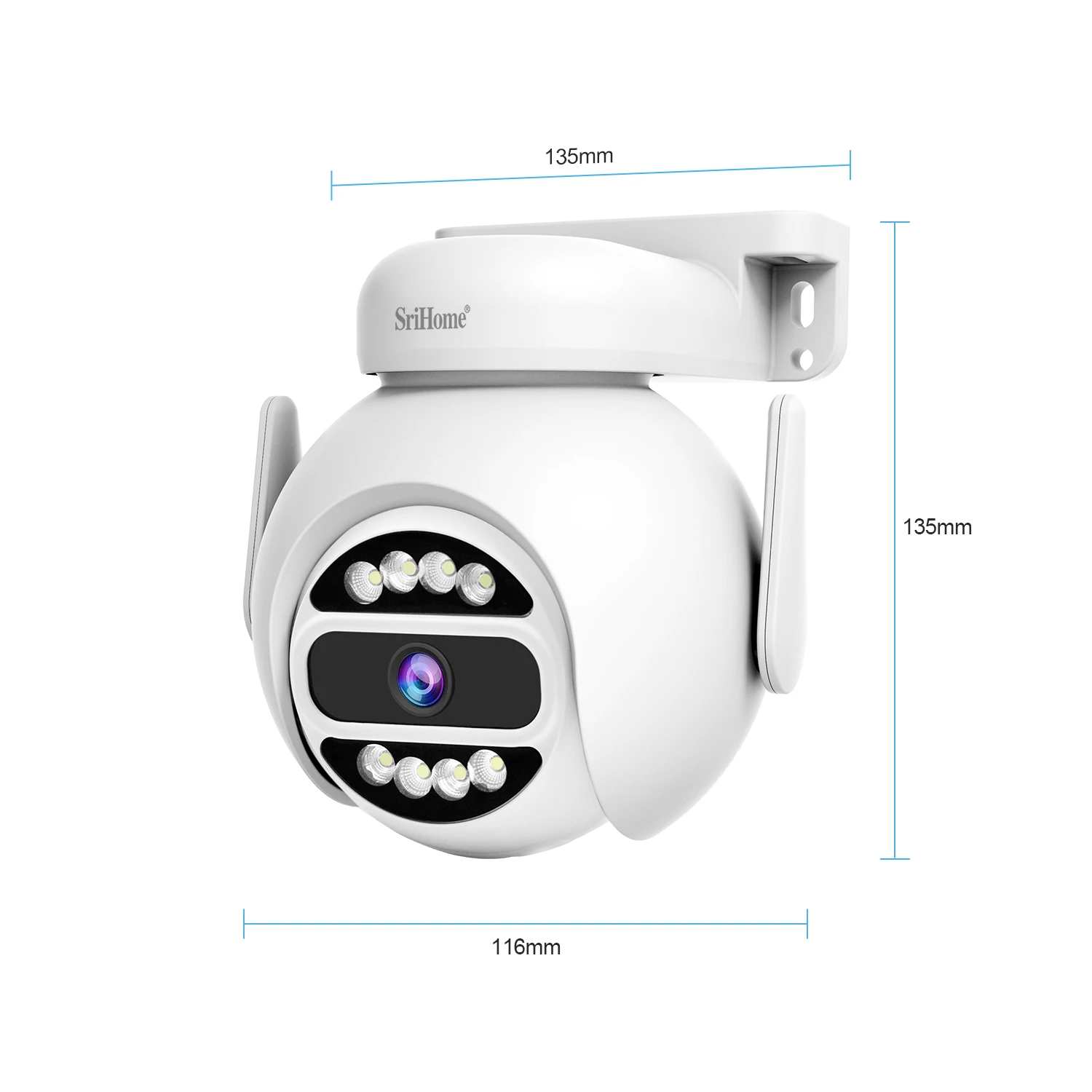 Srihome SH047 4MP 1440P Full Color  Wireless WIFI IP Dome  Camera AI Humanoid  Motion Detection Home Security CCTV Monitor