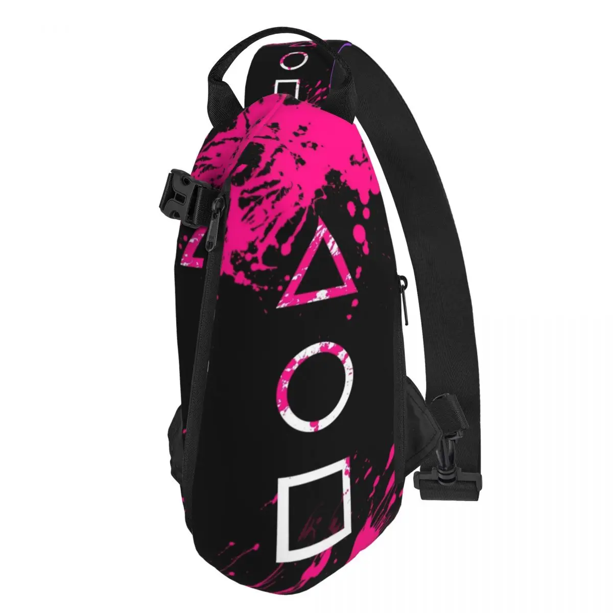 Calamari Games Geometry Sling Crossbody Bag Bolso pequeño para el pecho Mochila de hombro Mochila para viajes Senderismo Ciclismo Paquete Deporte