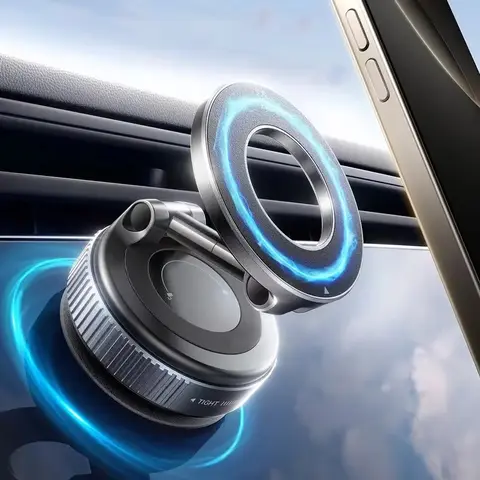 Vacuum Magnet Bracket Upgraded Version Multi-angles Adjustment Strong Magnetic Suck Design Foldable Car Navigation Phone Holder