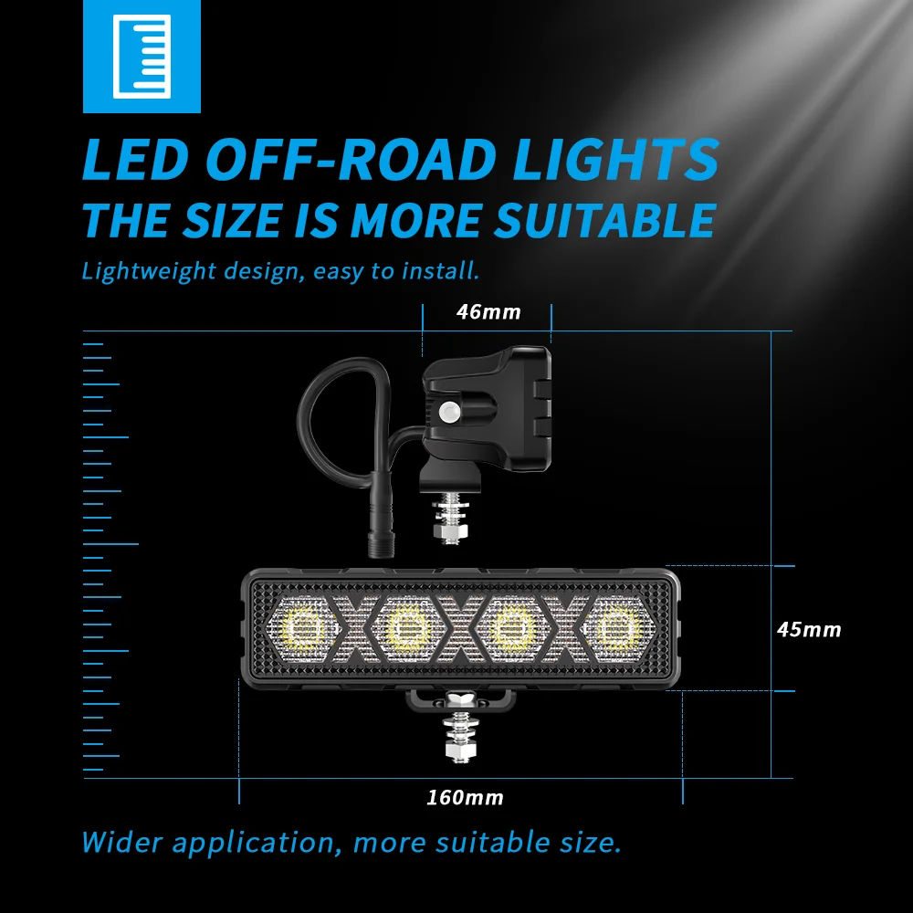 6Inch Work Fog Light Long Range Auxiliary  Auto Fog Light Led Light Bar for Motorcycle Car Trucks SUV UTV 12V 24V