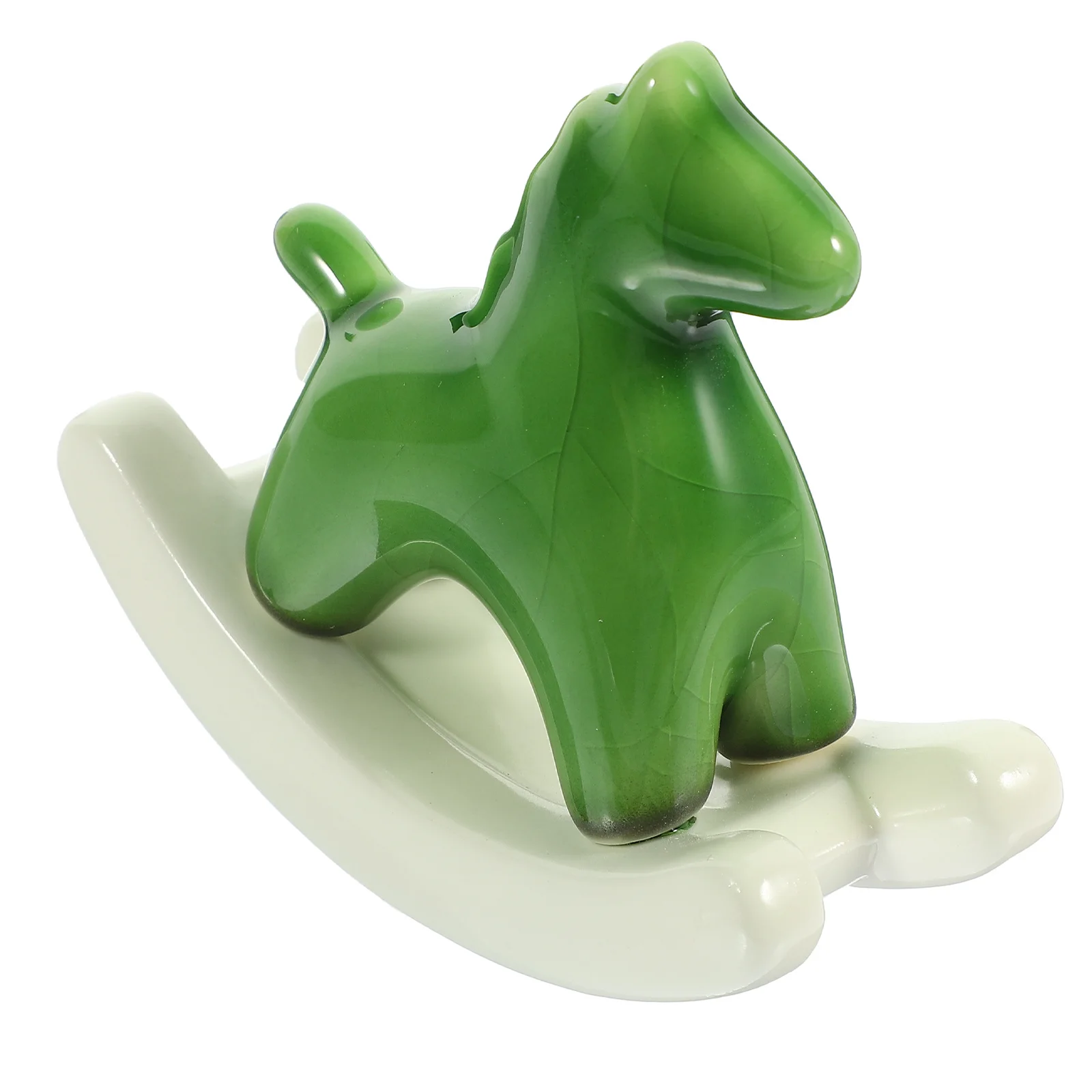 

Ceramic Rocking Horse Ornament Compact Design Tabletop Animal Decor Safe Festival Present 10cm Desktop Animal Decor