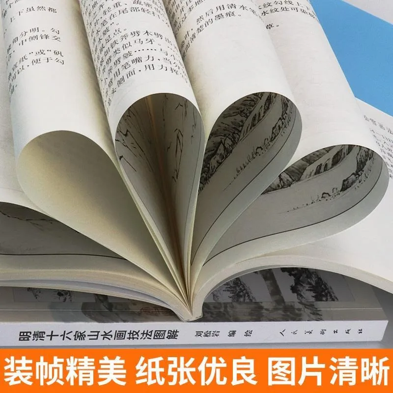 36 lukisan lanskap master kuno, Tang, Lagu, Yuan, Ming dan Dinasti Qing Diagram teknik lukisan pemandangan