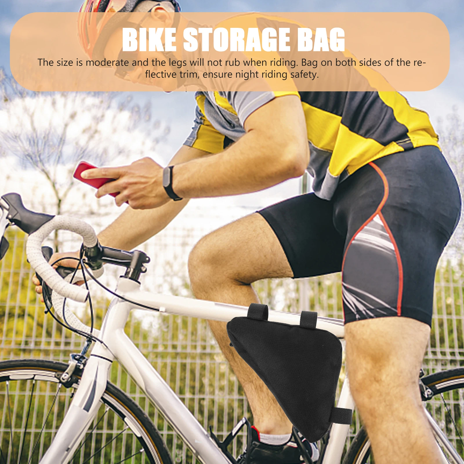 

Oxford Cloth Triangle Frame Bag Large Zipper Opening Bike Storage Cycling Accessories Bicycle Bags Top Tube Proof Durable
