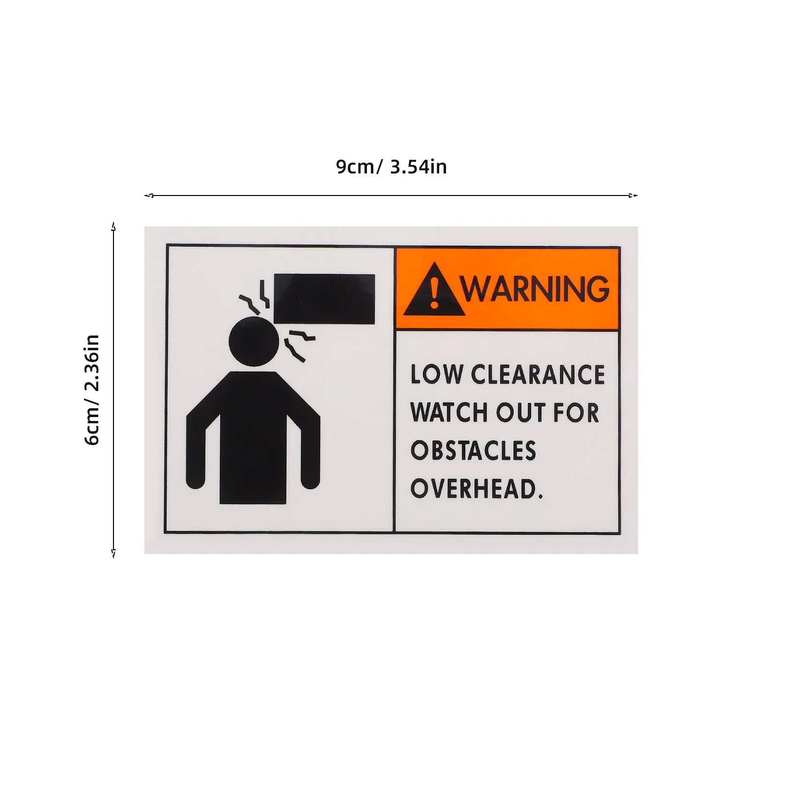 Bright Colored Warning Sticker for Overhead Obstacles Strong Adhesive Safety Sign for Vehicles Warehouses Construction Zones