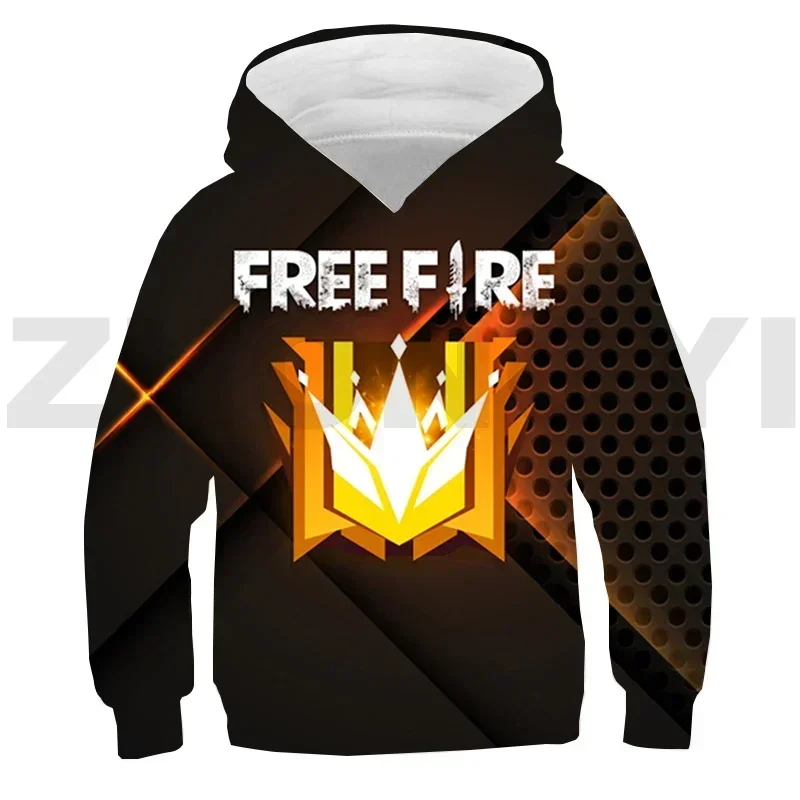 2024 Game Free Fire Garena 3D Hoodie Boys Girls Harajuku Oversized Sweatshirt Gun Game Japanese Streetwear Kid Lounge Wear