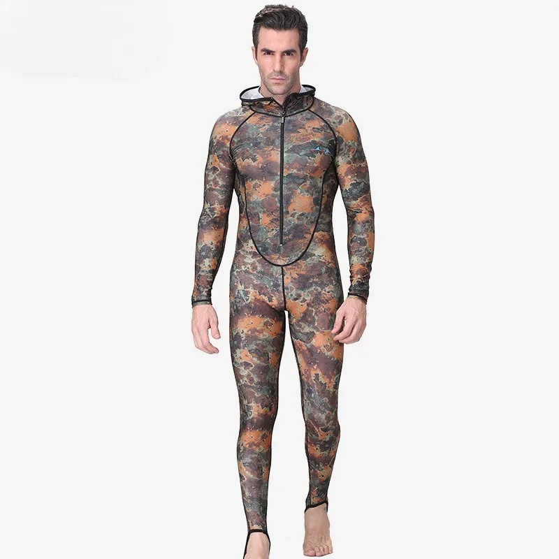 الخريف والشتاء الرجال التمويه بذلة قطعة واحدة البريدي مقنعين تصفح بدلة غطس ملابس الغوص للرجال
