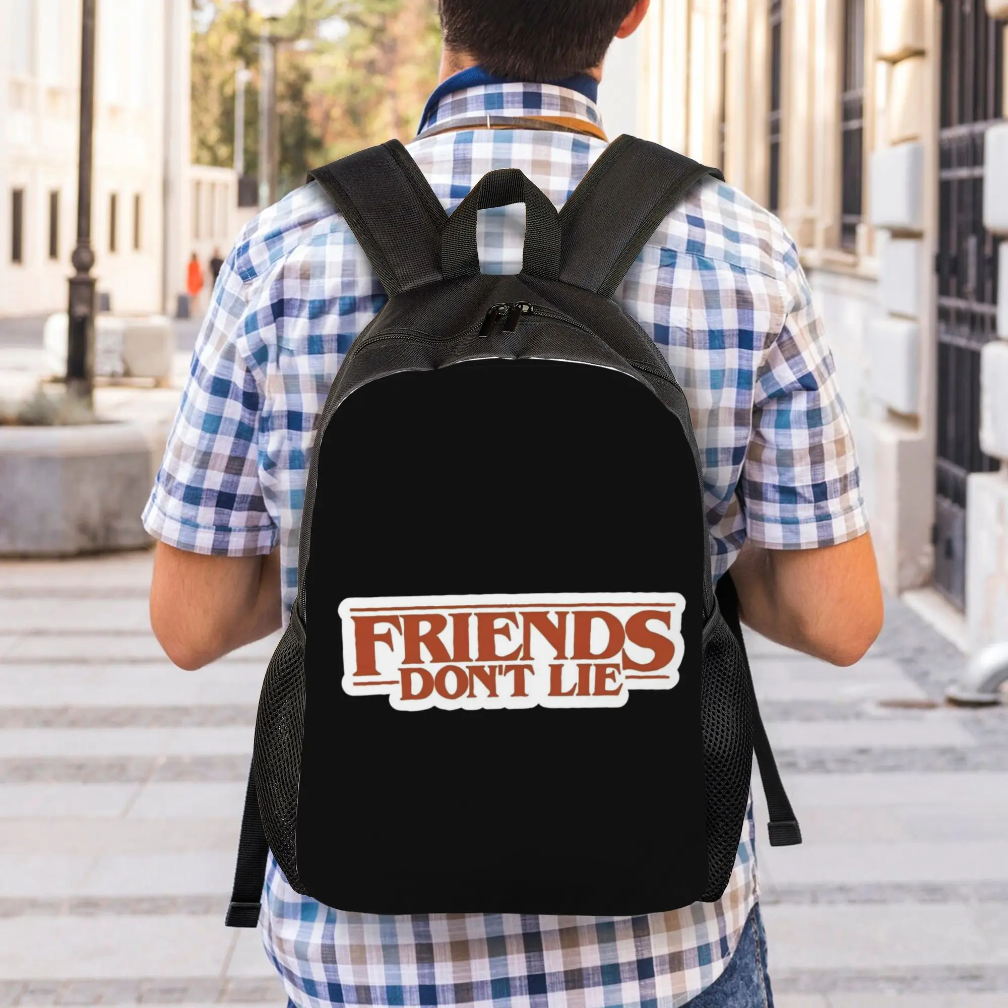 Back to school season Harajuku Design Friends don't lie 4 Knapsack ST Couple College Bag Backpack