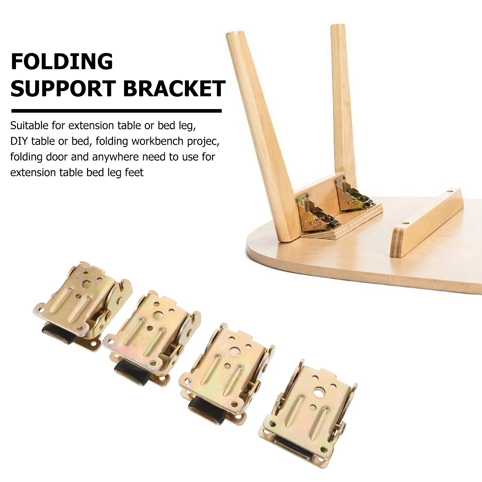 

4Pcs Folding Sofa Legs Support Hinges Lock Extension Metal Table Bed Leg Brackets for Workbench Furniture Support Hinges