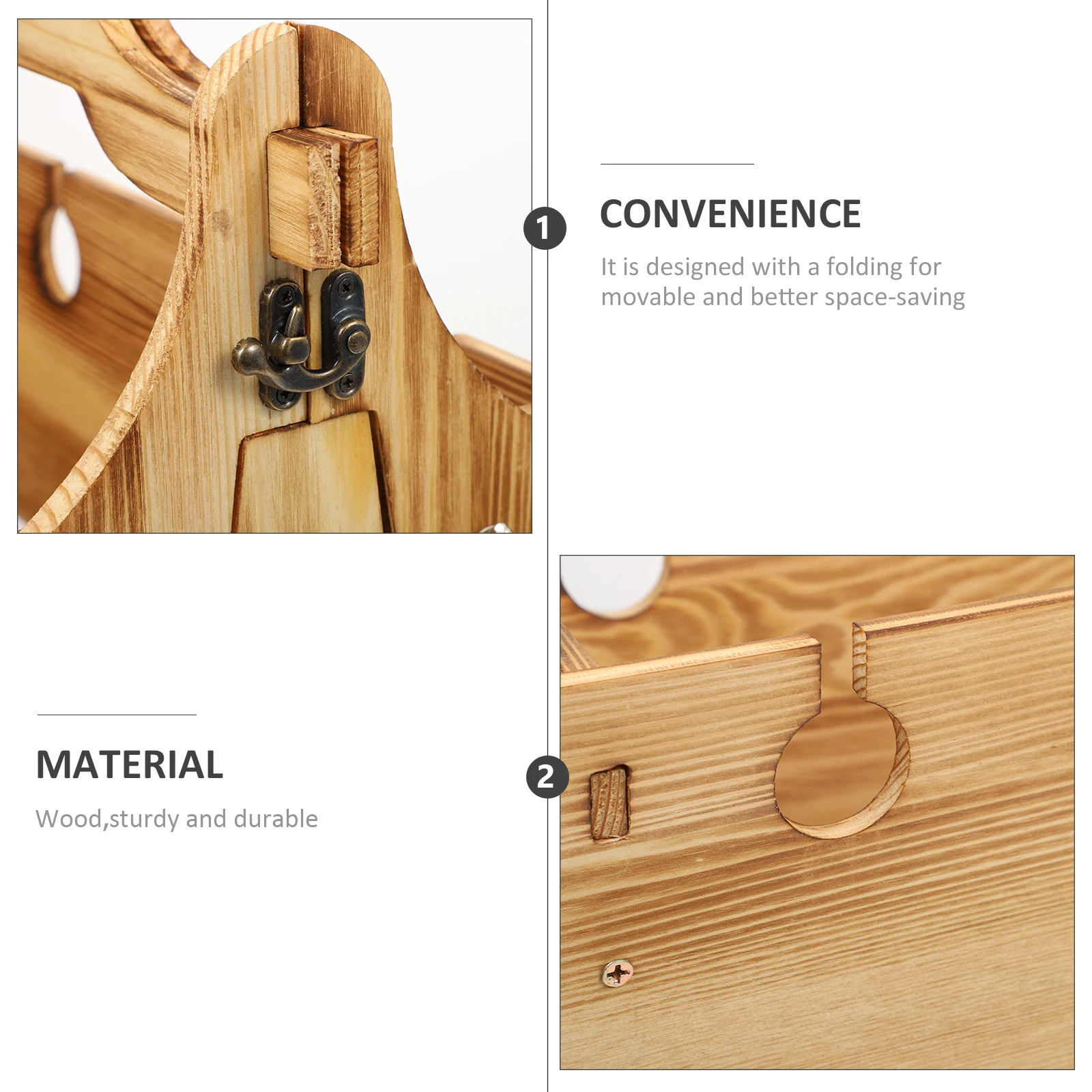 

Camping Foldable Outdoor Picnic Basket Accessories Light Brown Portable Wooden Table For Travel Dual-Use Small Foldable