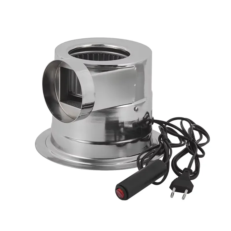 Stainless Steel Exhaust Fan Motor for Korean BBQ with Fabric Telescopic Pipe Ventilation System Kitchen Smoke Extractor