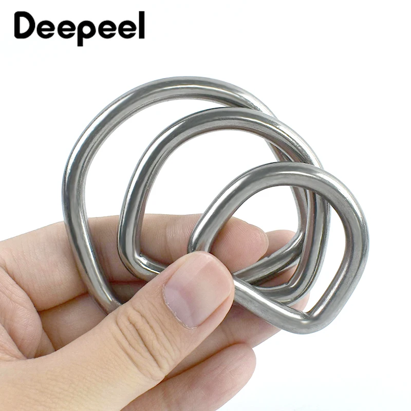 2/5/10Pcs 304# Stainless Steel D Ring Bag Strap Buckle Dog Collar Loop Clasp Webbing Backpack Belt Hook Buckles DIY Accessories