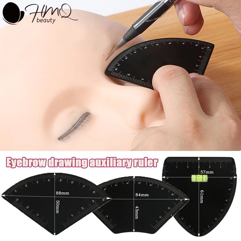 Roestvrij staal tekening wenkbrauw ontwerp liniaal voor tattoo make-up beginners snelle wenkbrauw tekening hulpgereedschap tattoo accessoires