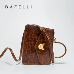 2026 BAFELLI CAT WOMEN'S NEW CROCODILE PATTERN LEATHER FASHION HANDBAG STYLISH BUSINESS FEMALE LEATHER LUXURY BRAND OL PURSE