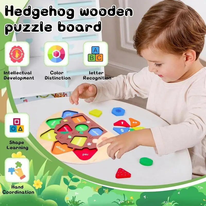 

Shape Sorter Wooded Hedgehog Toddler Learning Toys Kids Activities For Preschool Classroom Home Playroom Car School Family