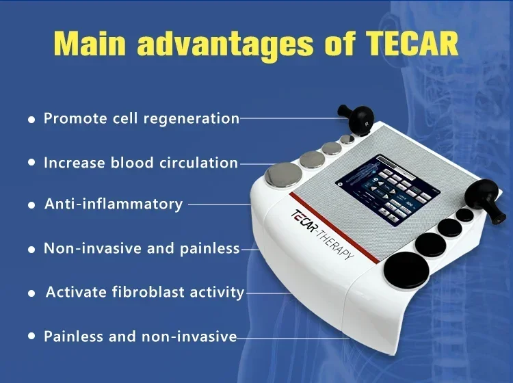 Nueva terapia Tecar monopolar RF máquina de diatermia RET CET mango fisioterapia alivio del dolor corporal