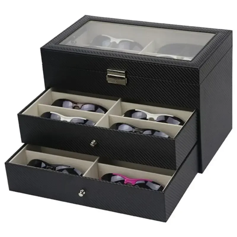 Sunglass Storage Box Sunglass Organizer Storage Box 3 Tier 18 Slot Glasses Texture Pattern