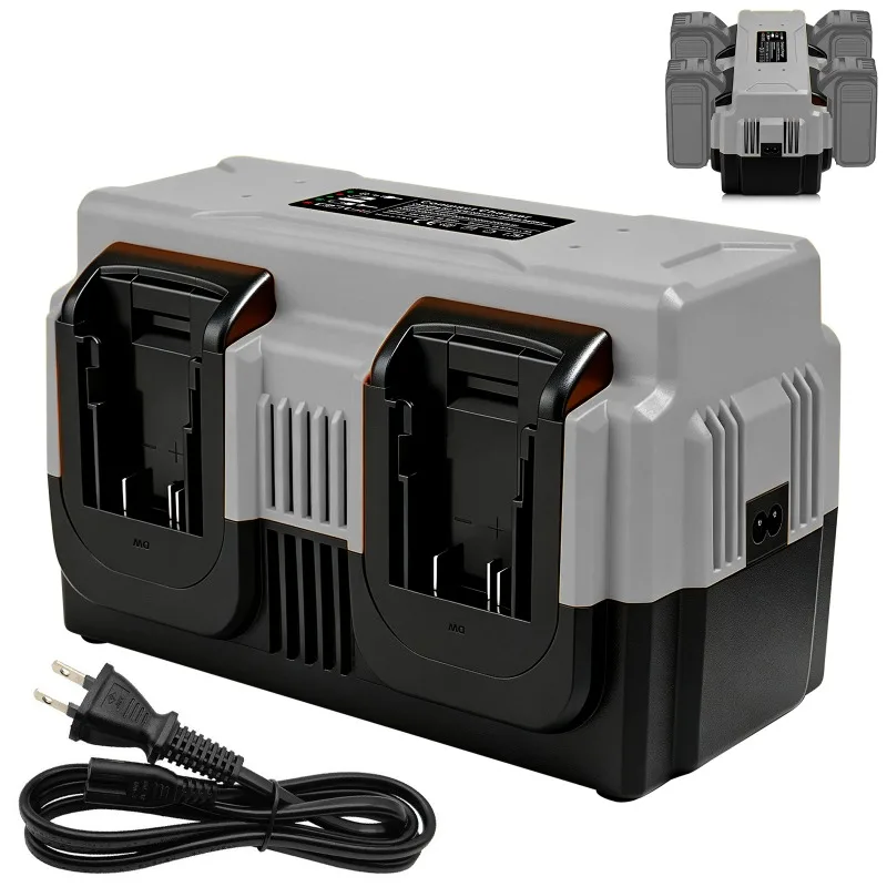 4-Port Portable Battery Fast Charger for Makita/Milwaukee/Craftsman/Bauer 18/20V Lithium Batteries Replacement Battery Charger