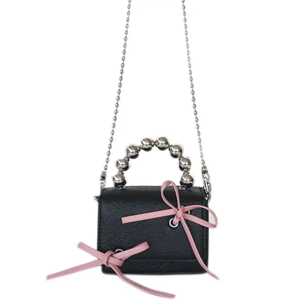 

Sweet Bead Bow Hand Bag Korean Style Y2k Chain Shoulder Bag Earphone Bag Small Bag Mini Crossbody Bag Outdoor