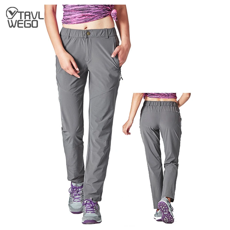 

TRVLWEGO Women Summer Trekking Pants Outdoor Running Walking Fishing Elastic Quick Dry Travelling Camping Hiking Trousers