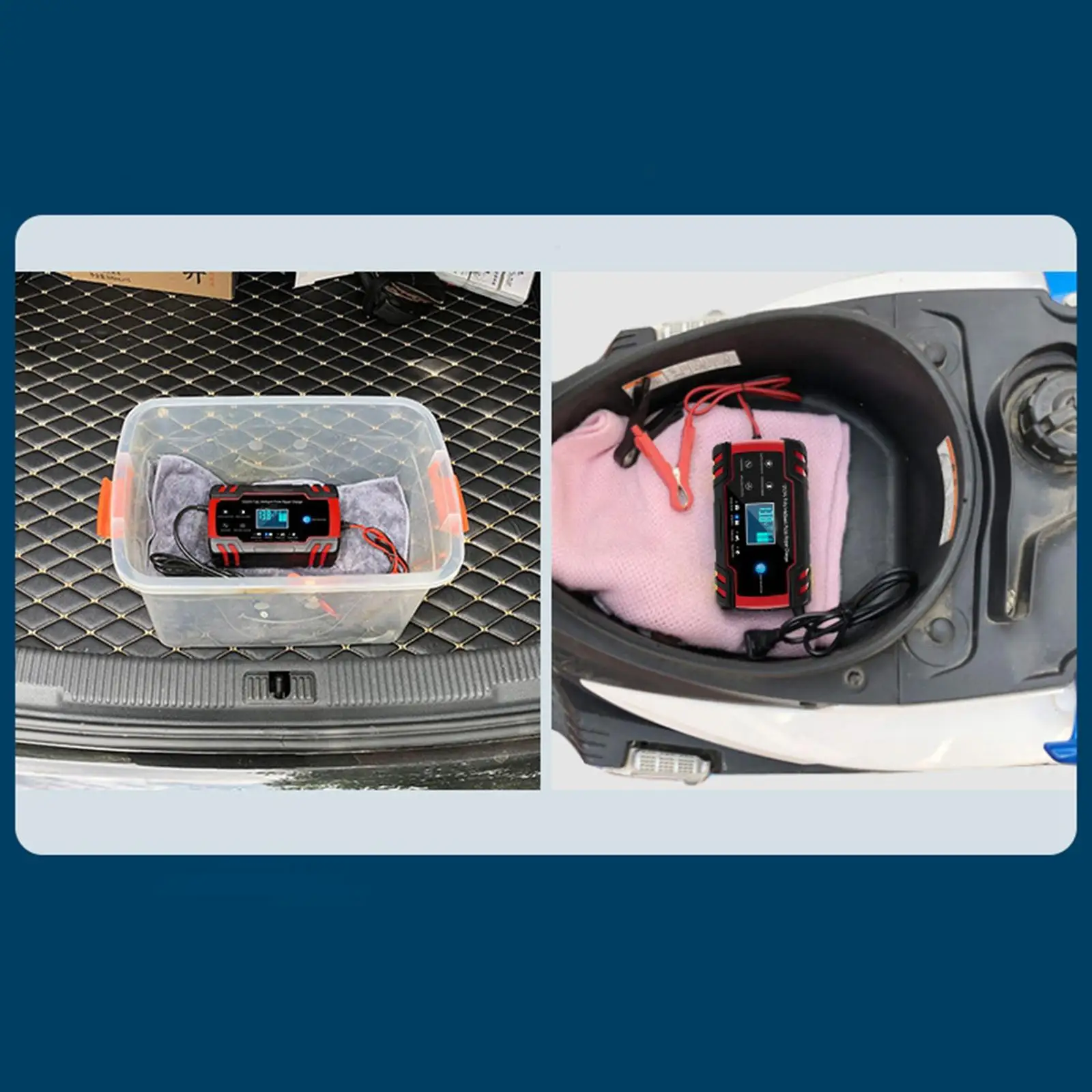 

Enhanced Edition Car Battery Charger 12V/8A 24V/4A Compatible Automotive Smart Portable Battery Charger Maintainer/Pulse Repair