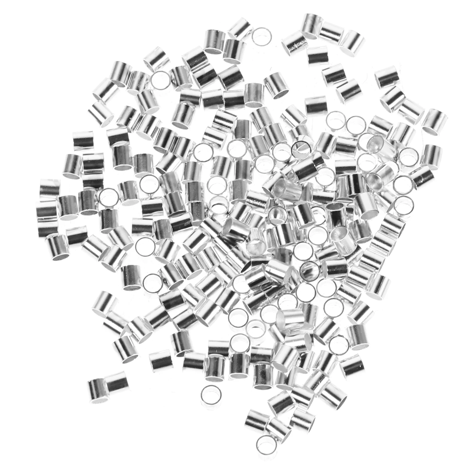 4 Pack Copper Tube Spacer Beads Jewelry Making Accessories Diy Bracelet Connectors Silver 1.5Mm Inner Hole Durable