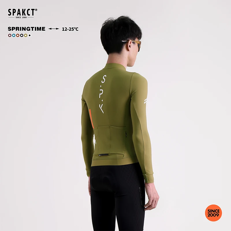 SPAKCT Cycling Suit Men's Spring-Autumn Road Bike Professional Comfortable Long-Sleeved Cycling Suit Warm Clothing
