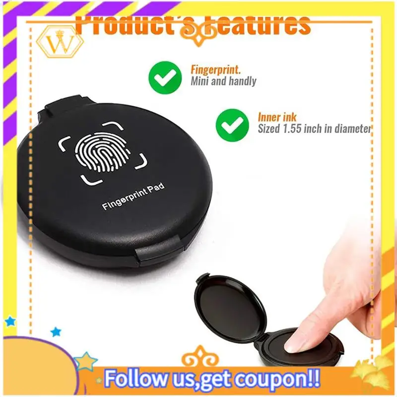 Latest-Fingerprint Ink Pad No-Wash Quick-Drying Portable Quick-Drying Ink Pad Red 1 Piece Plastic