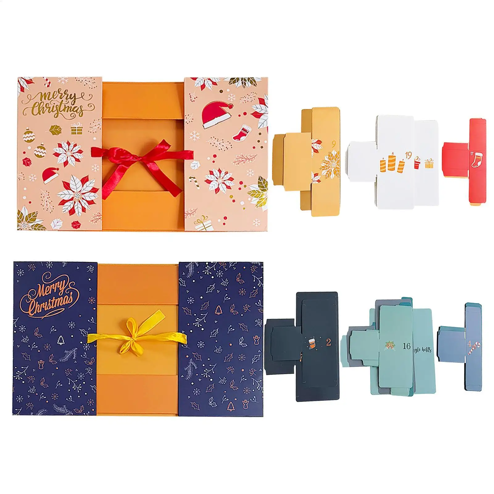 Elegant 24-Day Christmas Countdown Box for Small Gifts