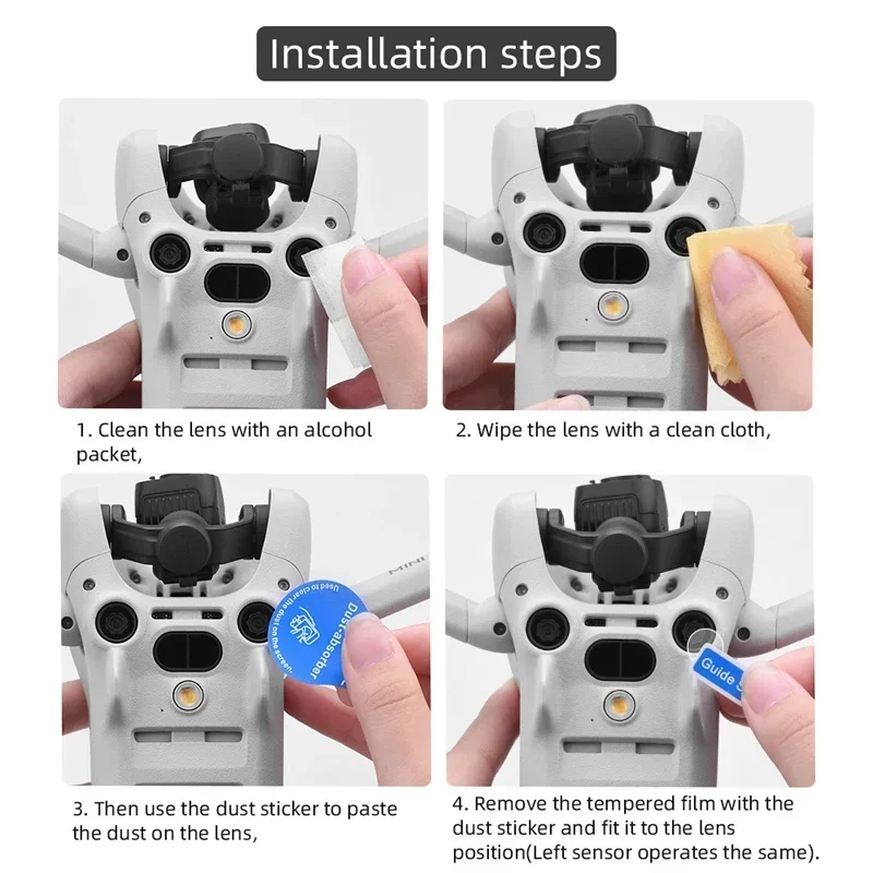 9H Tempered Glass Sensor / Lens Film for DJI Mini 4 PRO Drone Anti-scratch Effectively Protect Mini 4 PRO Camera Accessories