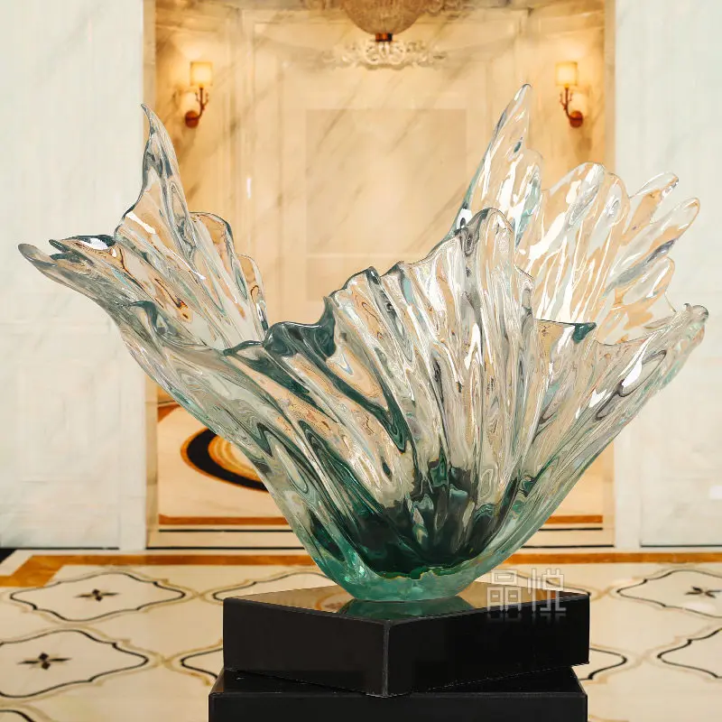 LMM green ornament transparent resin abstract transparent sculpture ornament hotel ornament floor