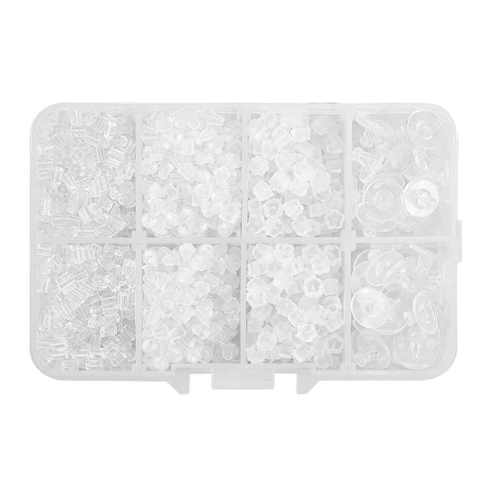 

1Pack Transparent Plastic Earrings Stopper Multi-Style Corrosion Resistant Pads for DIY Jewelry Craft Earrings Accessories
