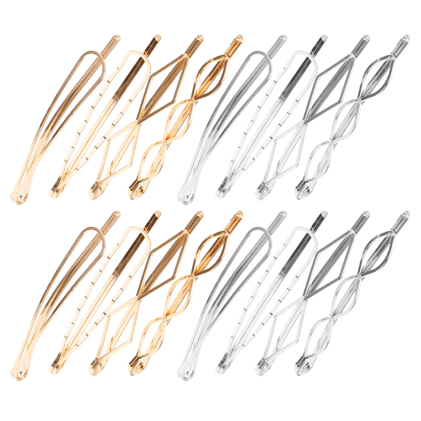 16Pcs Metal Hairpin Collection Minimalist Hair Clips for Women Girls Bridal Wedding Party Bobby Pins Hair Accessories