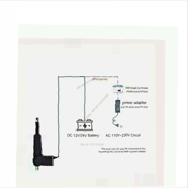8000N Electric Linear Actuator DC12V 24V 800KG Load 50mm~1000mm Stroke 5mm/s~40mm/s Electric Lifting Motor Telescopic Push