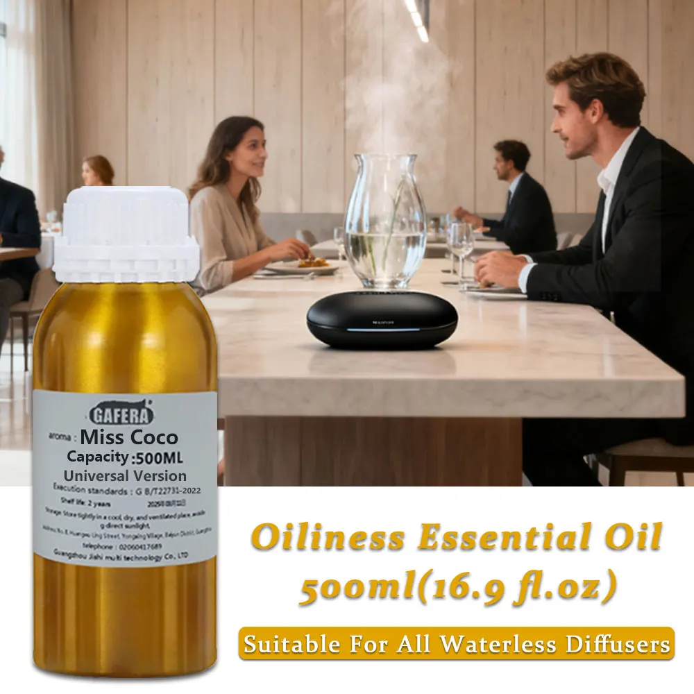 

GAFERA 500ml(16.9 fl.oz) Miss Coco Essential Oil - For All Waterless Diffusers, Hotel Aroma Diffuser Replenish Aromatherapy Oils