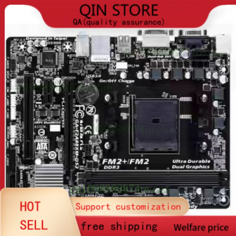 Usado para la placa base GIGABYTE GA-F2A88XM-DS2-TM 64GB Socket FM2/FM2 + DDR3 Micro ATX placa base 100% probado envío rápido