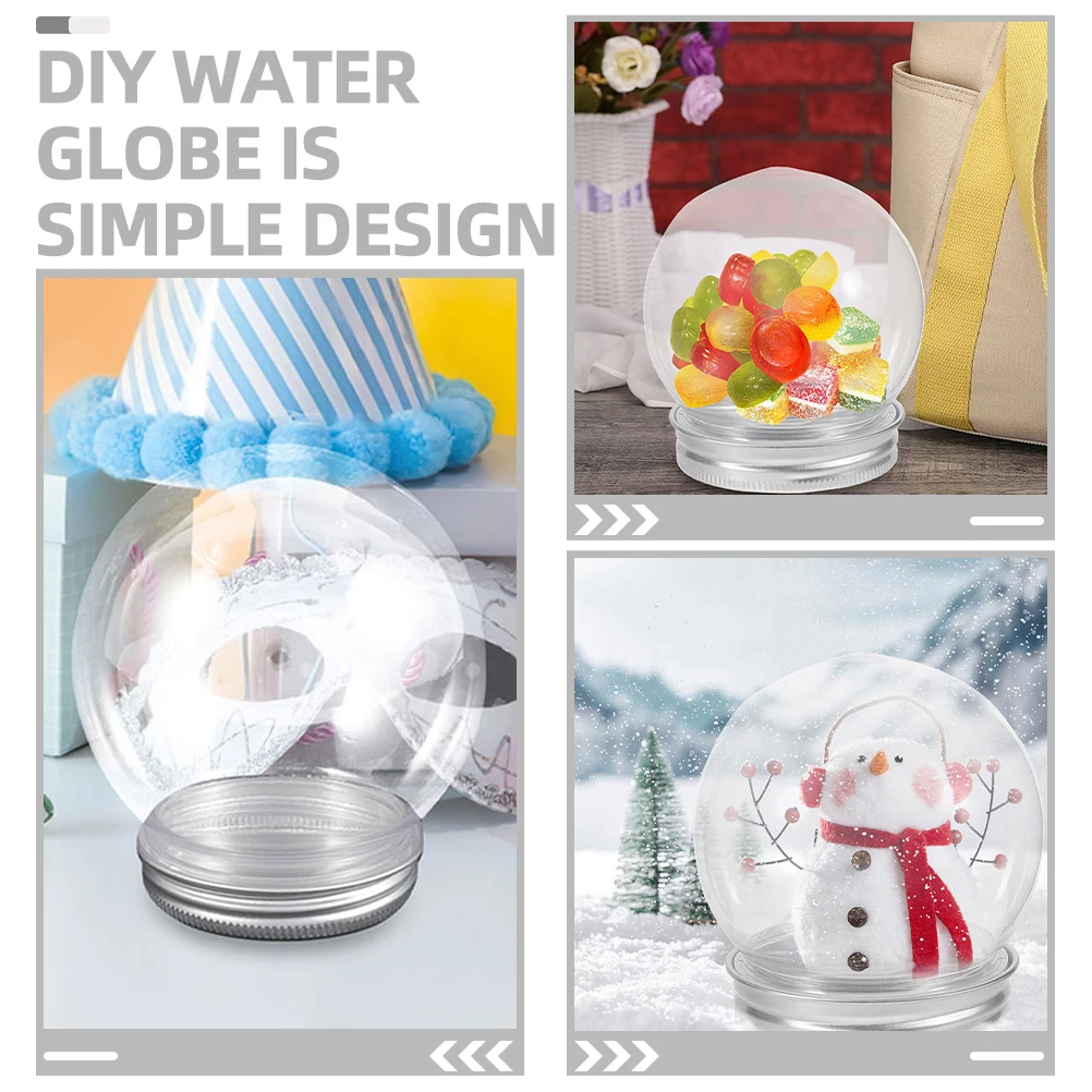 

6Pcs DIY Clear Water Globe Candy Bottle Set for Christmas Craft Projects