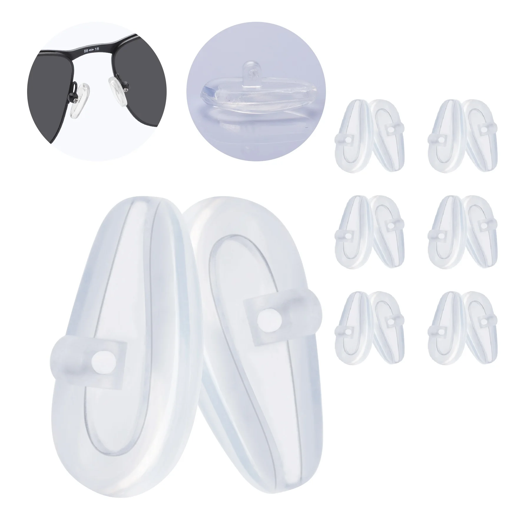 Glintbay Silicone Nosepads Rubber Nose Pads for OAKLEY Tincup OX3184 & Tincup Carbon OX5094 & Tincup 0.5 Ti OX5099 Sunglasses