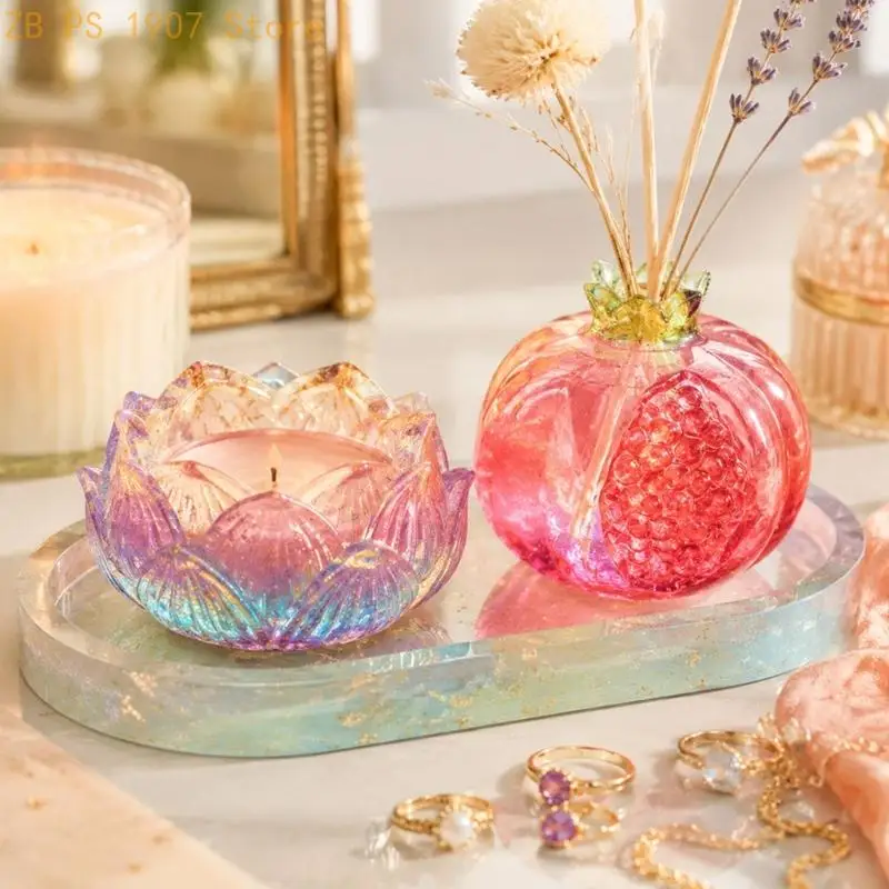 Detailed Floral and Pomegranate Resin Molds, Flexible Silicone Casting Forms for Decorative Pieces with Easier Demolding After