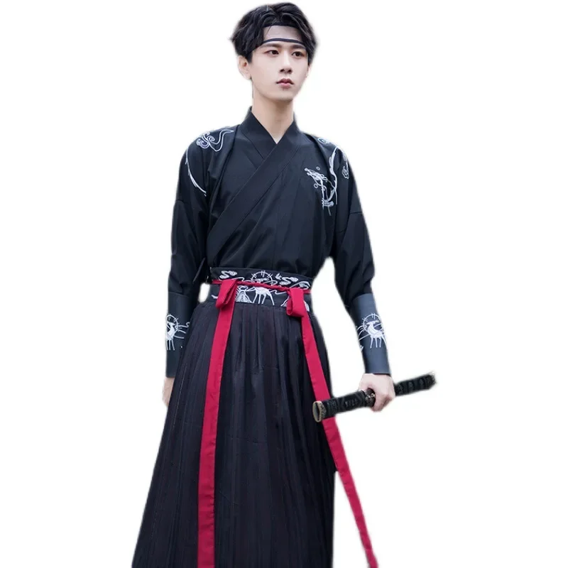 จีนโบราณHanfuชุดฮาโลวีนคอสเพลย์ปาร์ตี้ชุดTangชุดแบบดั้งเดิมคลาสสิกTang Dynasty Swordsman Robe