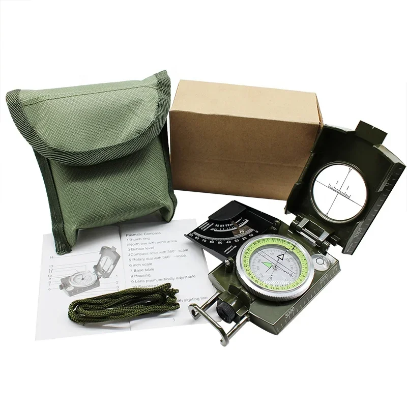 Impact Resistant Waterproof Luminous Multifunctional Compass for Survival Emergency Orienteering