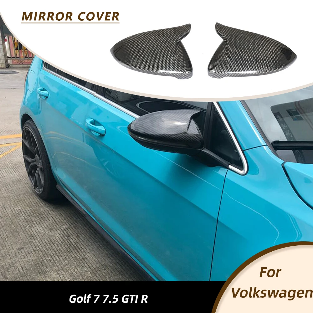 

Car Rear View Rearview Mirror Cover Cap For Volkswagen VW Golf 7 MK7 7.5 GTI R 2013-2020 Side Rearview Mirror Caps Carbon Fiber