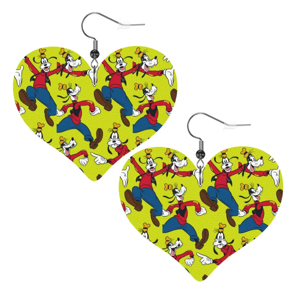 

Custom Goofy Goof Leather Teardrop Earrings for Women Leather Earrings Fashion Anime Cartoon Lightweight for Parties Holidays