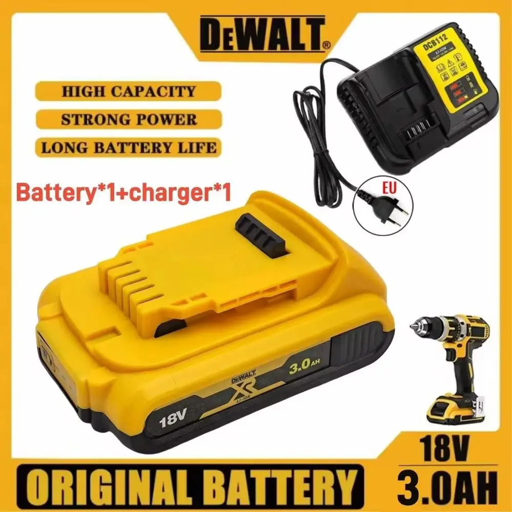DEWALT 18V 3.0Ah Rechargeable Battery Compatible with DCB200 DCB201 DCB206 Tool Replacement 18V 3AH 20V