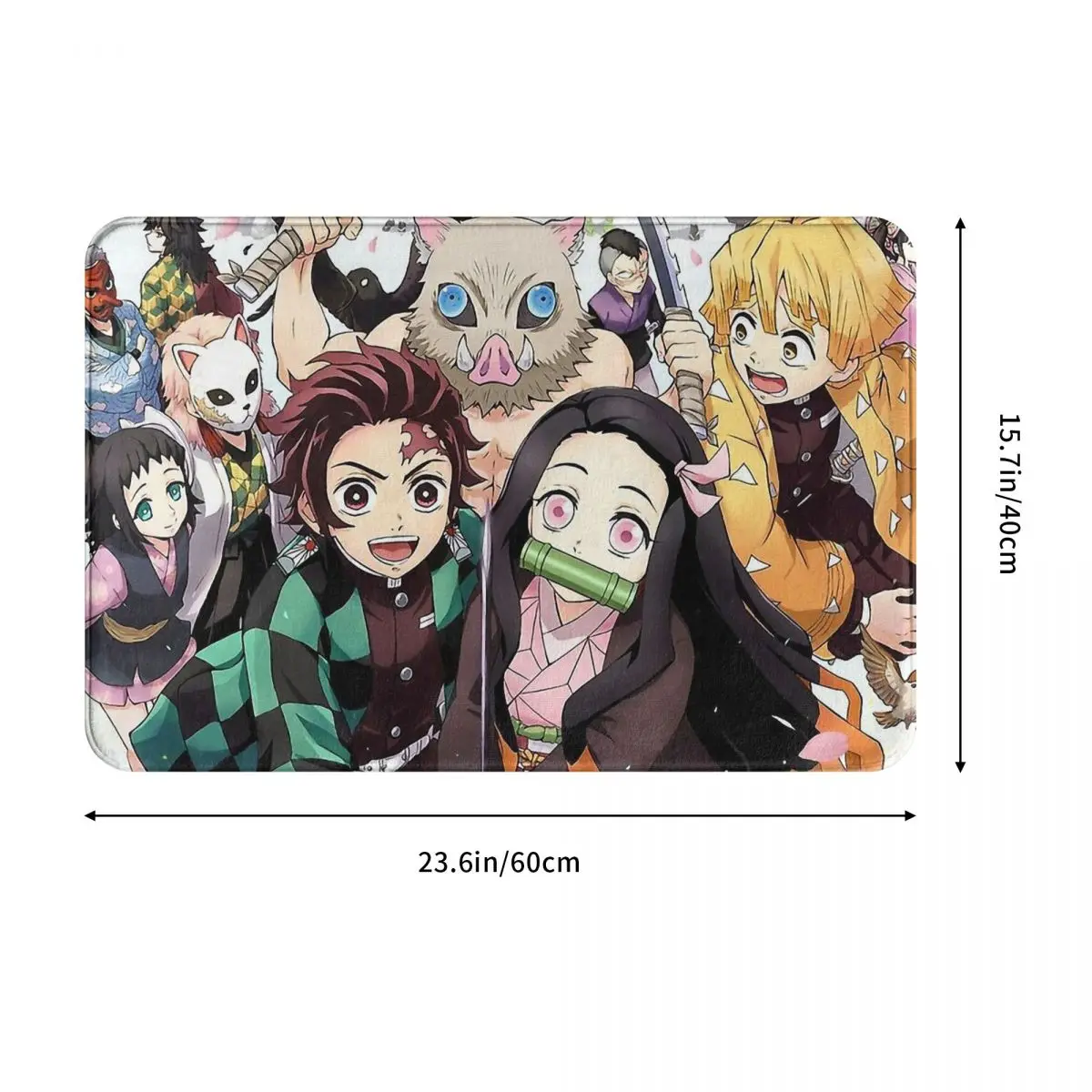 Demon Slayer Kimetsu No Yaiba Kamado Anime Anti-Slip Doormat Living Room Mat Friendly Balcony Carpet  Rug Bedroom Decorative