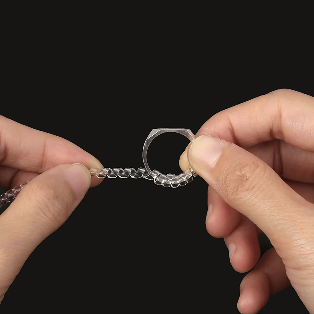 

12Pcs Invisible Ring Adjuster Sizer Tightener Guard Spacer Prevent Rotation Jewelry Ring Adjuster Spring Rope