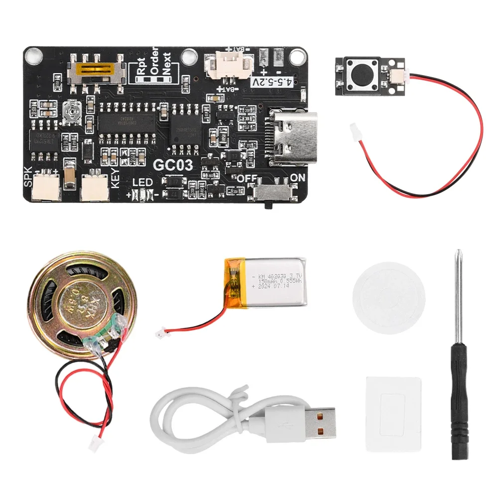 GC03 Magnetron Recording Card Movement Music Cover Wall Refrigerator Stickers Creative Gift Box Birthday Card MP3 Download Voice