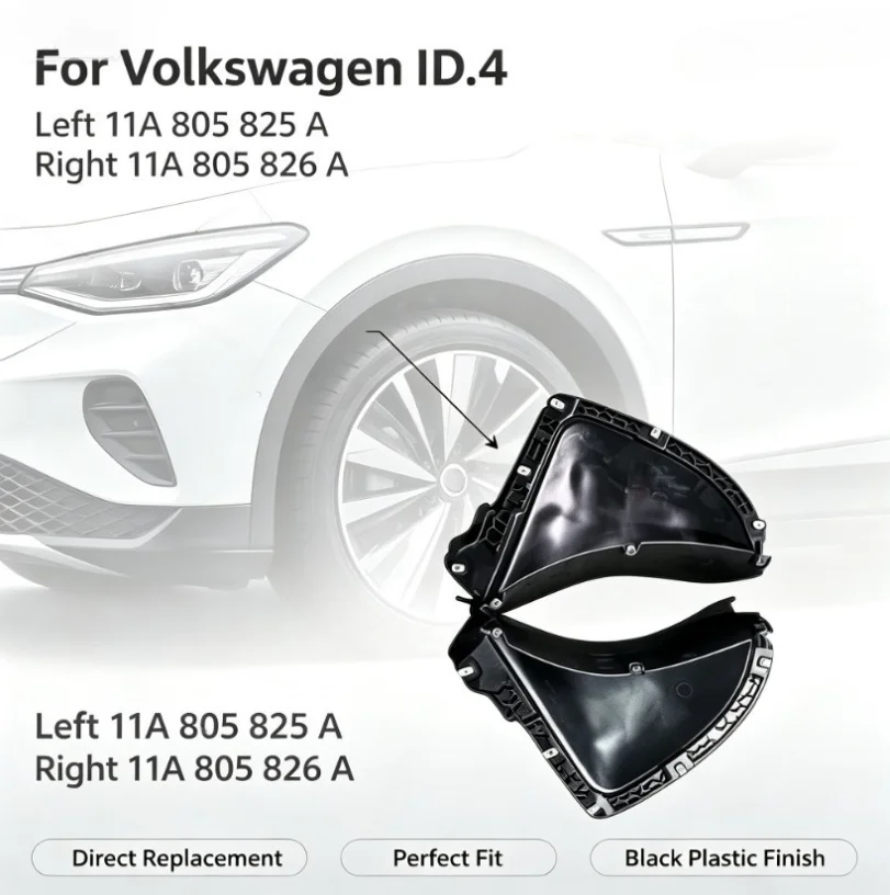 Front Bumper Air Duct for Volkswagen ID4 Customized Processing Plastic Material Left 11A 805 825 A Right 11A 805 826 A