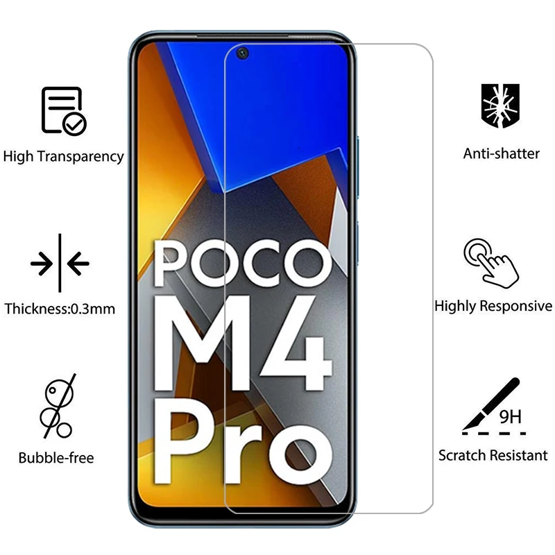 screen protector for xiaomi poco m4 pro 4g 5g protective tempered glass on pocom4 m 4 4m m4pro pocom4pro phone film glas xiomi